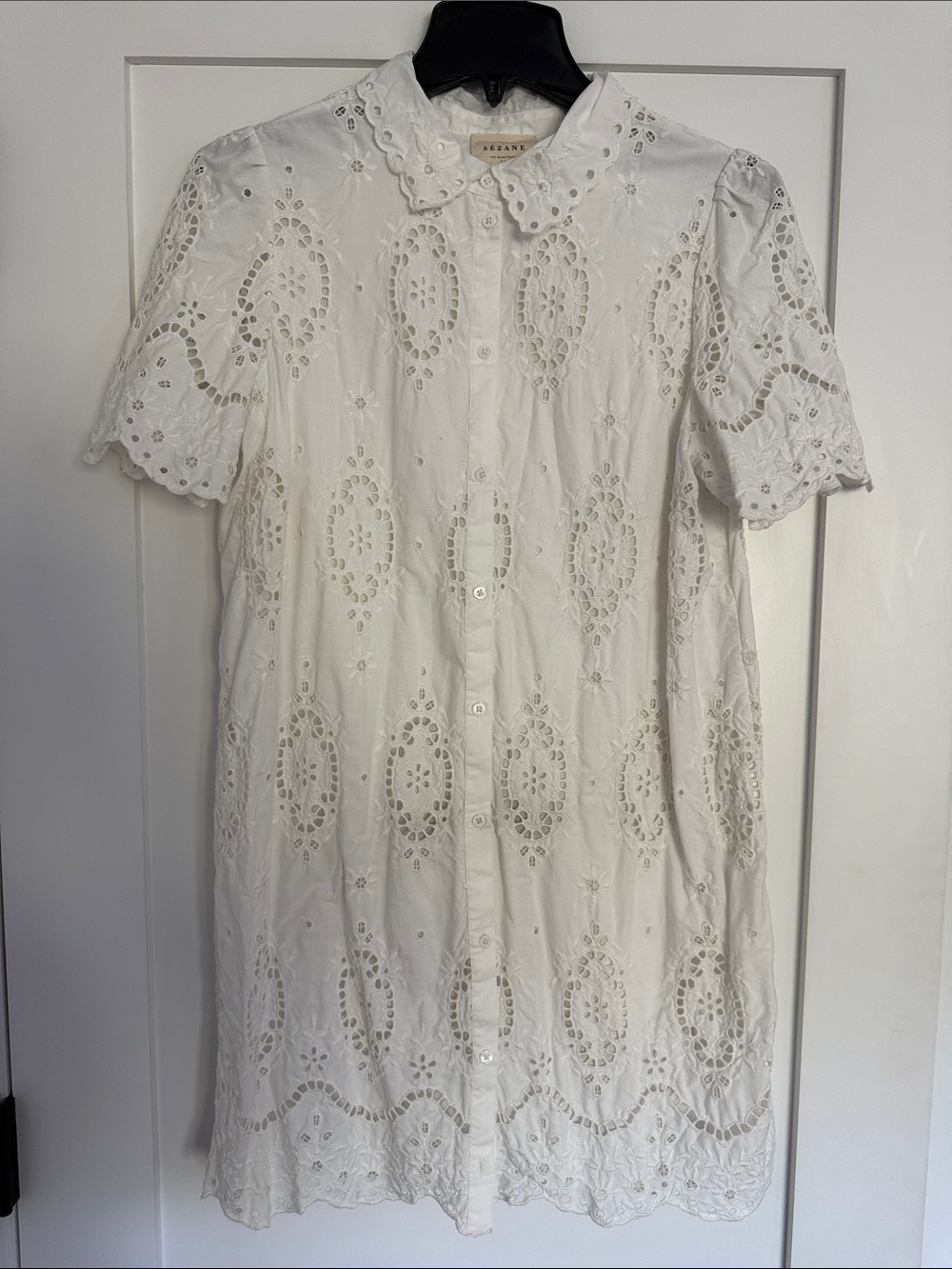 Sezane White Eyelet Mini Dress - worn once! - Picture 2 of 8